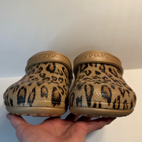 Crocs Fleece Lined Leopard Animal Print Clogs Unisex Size Men 8 /Women 10 - Picture 4 of 7